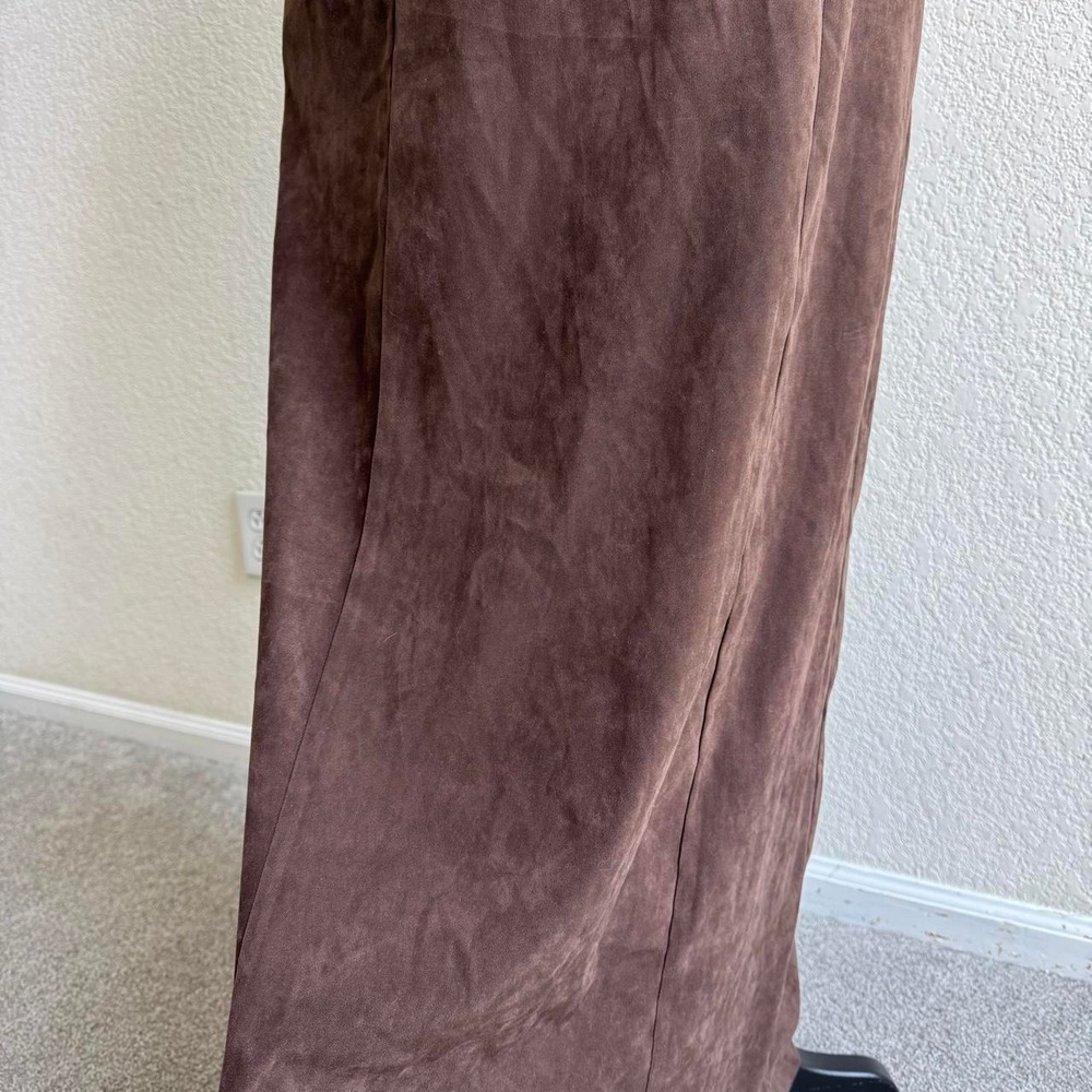 White Stag Brown vintage suede maxi skirt Size 6 - Picture 2 of 8